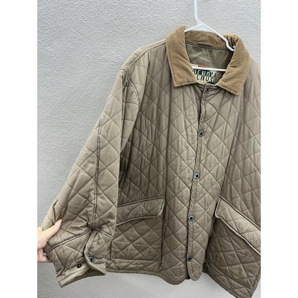 Phenom Mens Puffer Jacket Size 2X Brown Quilted Snap Up Corduroy Accents - Picture 3 of 12